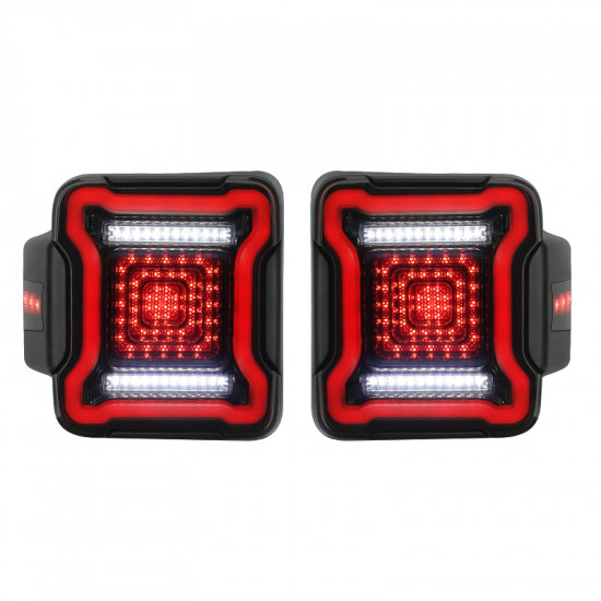 led tail lights assembly with dynamic animation and dual reverse lights for 2018-later jeep wrangler jl jlu