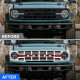 gloss white vintage style front grille with red letter for 2021-later ford bronco