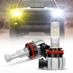 roxmad h8/h9/h11 dual color switch led headlights fog lamps for 2016-later toyota tacoma