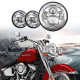 7" led projector headlight + 4.5" fog lights for harley davidson