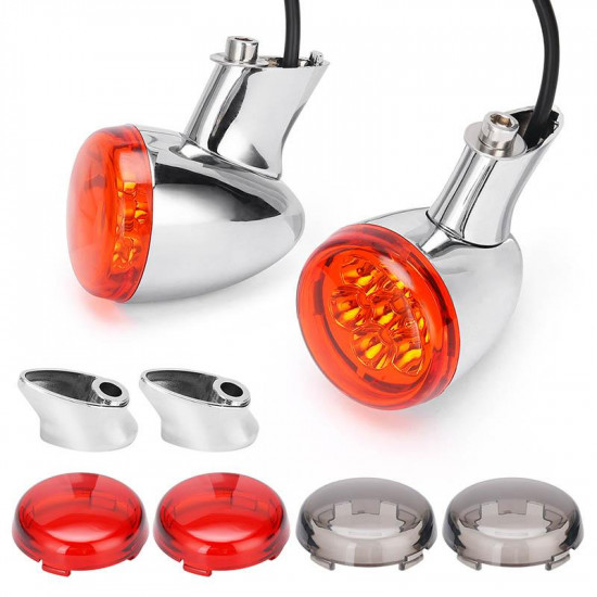 motorcycle 4.5'' led fog lamp + housing cover + mounting brackets + led turn signal lights for harley davidson