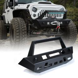 usa only iguana series front bumper w/ winch plate for 07-18 jeep wrangler