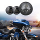 Chrome / Black Indian Motorcycle 7" LED Projector LED Headlight + 4.5" Cree Fog Lights