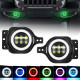 jl mega bundle - 9 inch led rgb halo headlights, rgb fogs, tail lights, brake lights for jeep wrangler jl