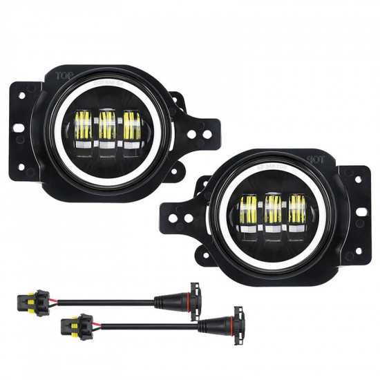 jt mega bundle - 9" led halo headlights with turn signals, fogs, tail lights for jeep gladiator jt