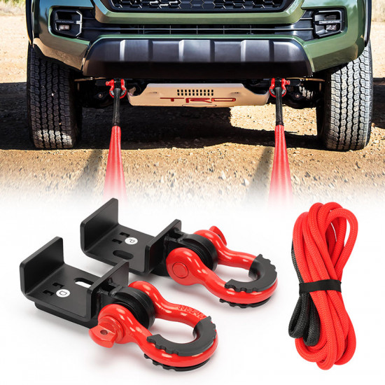 roxmad kinetic recovery rope & demon tow hook bracket for 2009-later toyota tacoma