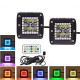 led rgb changing headlights + rgb fog lights + rgb work lights combo for 2007+ jeep wrangler