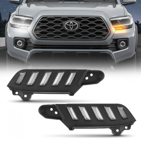 front led side marker headlight daytime running lights with sequential turn signals for 2016-later toyota tacoma