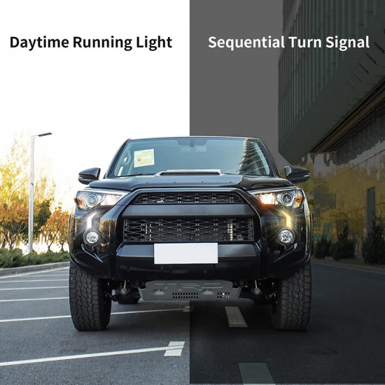 led sequential fog light bezel kit with turn signals for 2014-later toyota 4runner