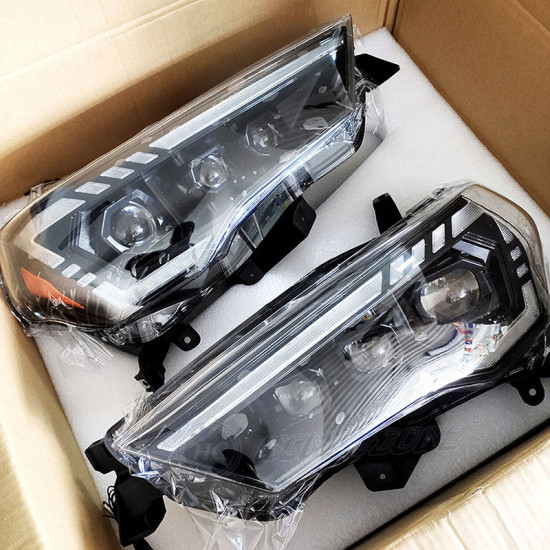 led headlights projector w/start up animation & sequential turn signal for 2010-2024 toyota 4runner