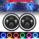 7 inch led rgb headlight with halo drl + 9" headlight bracket + led halo fog light for 2018+ jeep wrangler jl and jeep gladiator jt