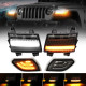 front led turn signals & side marker lights combo for 2018-later jeep wrangler jl & gladiator jt