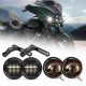 motorcycle 4.5'' led fog lamp + housing cover + mounting brackets + led turn signal lights for harley davidson