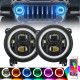 classic multi-function 9" led rgbw headlights for 2018-later jeep wrangler jl and jeep gladiator jt