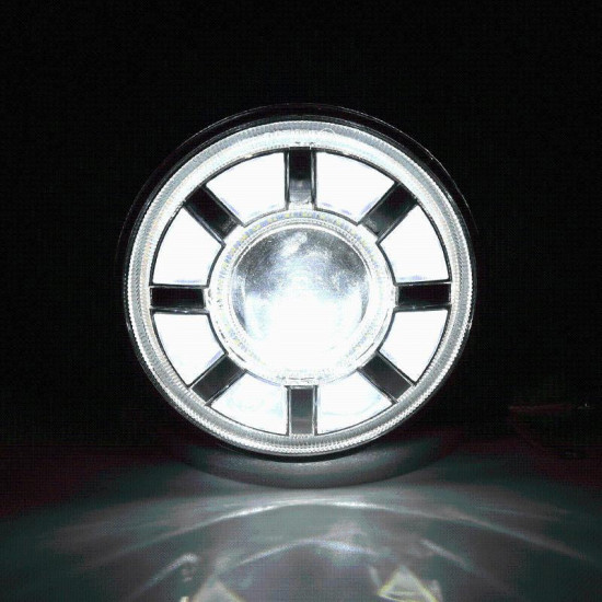 newest 7'' round led headlights with dual halo drl turn signal for motorcycle