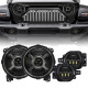 newest 9" devil's eyes led headlight with drl & led fog lights for 2018-2021 jeep wrangler jl & jeep gladiator jt