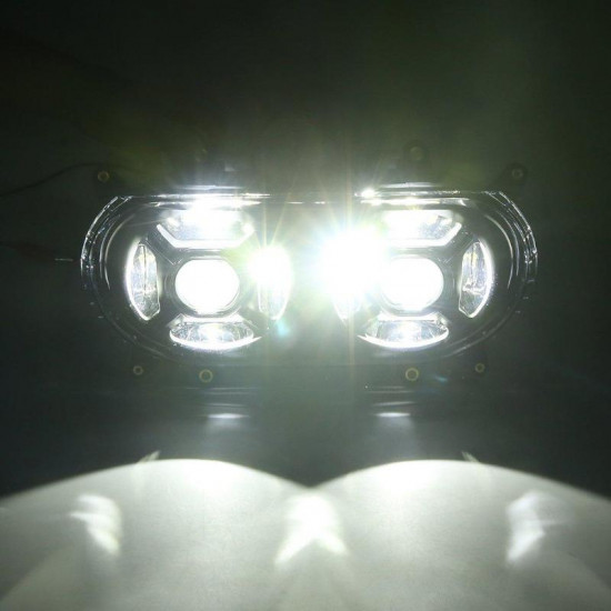 dual led headlight & front amber/white led running turn signal lights for 2015-later road glide