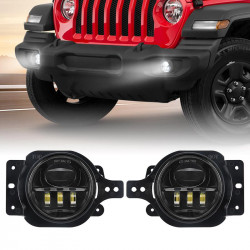 led fog lights with adapter ring for jeep wrangler jl jeep gladiator 2018+