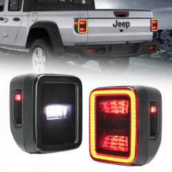 smoked led tail lights for jeep gladiator jt 2020-later