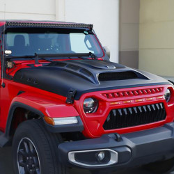 usa only piranha series hood with functional air vents for 2018-later jeep wrangler jl and gladiator jt