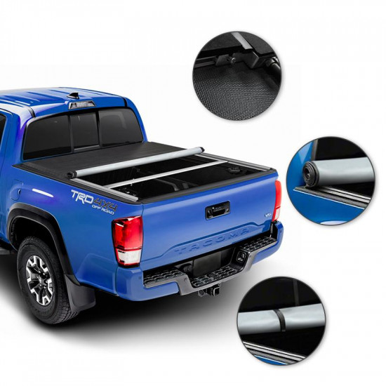 roxmad 6ft soft roll up tonneau cover truck bed cover for toyota tacoma