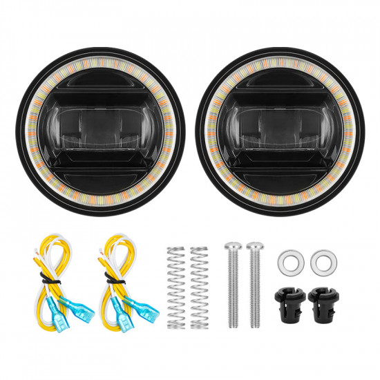 roxmad fog light assembly with halo ring drl/turn signals for 2005-2011 toyota tacoma