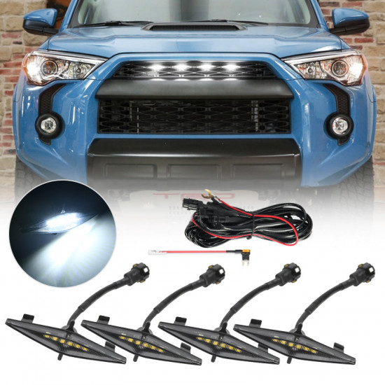 smoked amber/white led raptor lights for 2014-2023 toyota 4runner