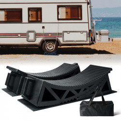 rv camper heavy duty wheel leveler chocks block kit with built-in handles and bag
