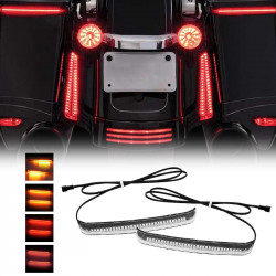 saddle bag led tail lights with sequential amber turn signal lights for harley