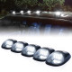 smoked led roof top cab clearance light kit - set of 5