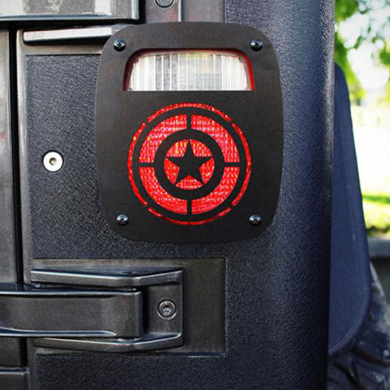 star black rear taillight cover for 1985 - 2006 jeep wrangler yj tj