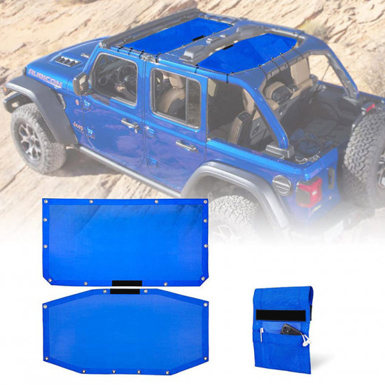 top mesh sunshade for 2018-later jeep wrangler jl jlu 4 door