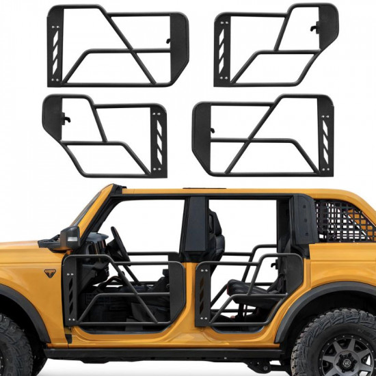 beast style bronco tube doors half doors with side view mirror for 2021-2023 ford bronco 4 doors