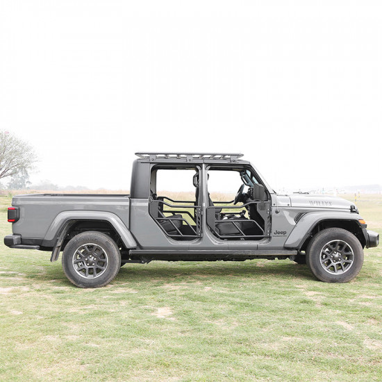 tough style jeep tube doors with side view mirror for 2018-2023 wrangler jl jlu & gladiator jt