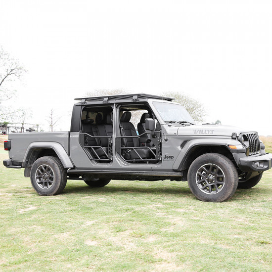 tough style jeep tube doors with side view mirror for 2018-2023 wrangler jl jlu & gladiator jt