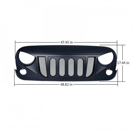 usa only transformer grille with mesh for jeep wrangler 2007-2018