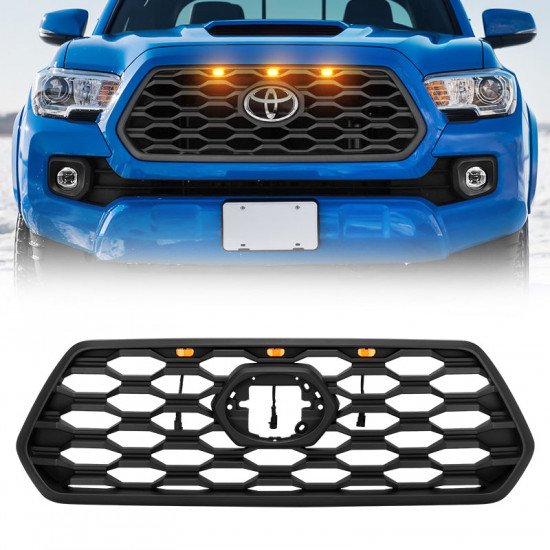 trd sport style grill & led grille lights for 2016-later toyota tacoma