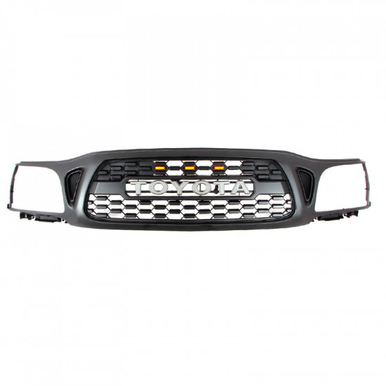 trd pro style grill with toyota letter & raptor lights for 2001-2004 toyota tacoma