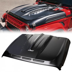 usa only unleash series hood with functional air vents for 2018+ jeep wrangler jl and gladiator jt jeep