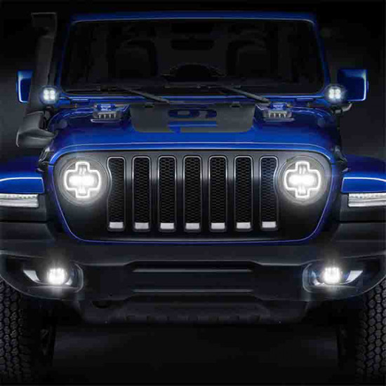 upgraded led fog light compatible assembly kit for 2018+ jeep wrangler jl and jeep gladiator jt