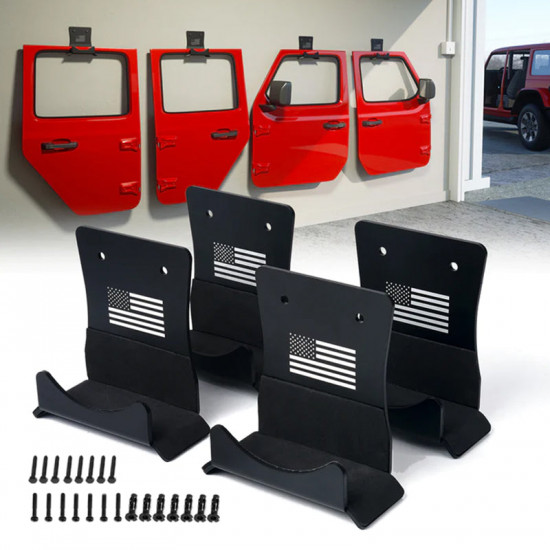 wall mount storage hanger with u.s. flag for 1956-2023 jeep wrangler cj yj tj lj jk jl jt