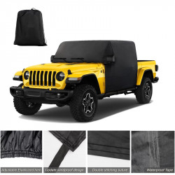 waterproof 600d oxford black cab car cover for 2020-later 2/4 door jeep gladiator jt