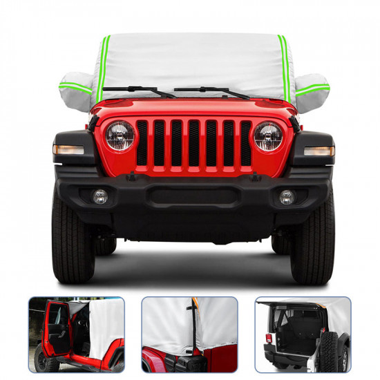 weatherproof 210d oxford cloth full door cab cover for 2007-later jeep wrangler jk & jl 2 door