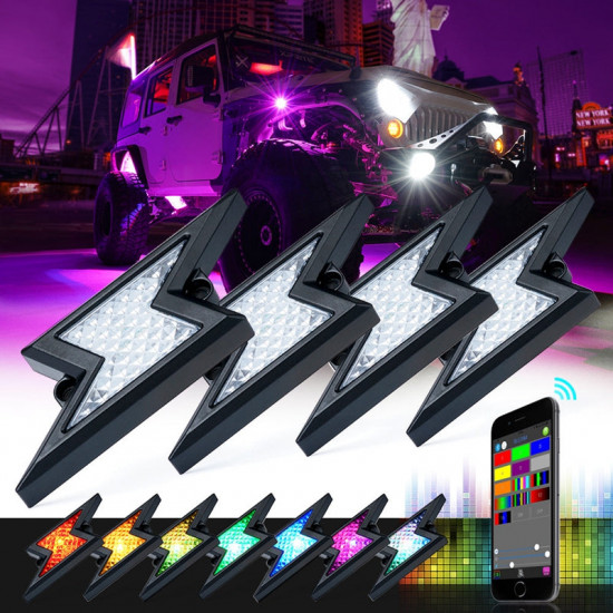 z-style lightning led rgb bluetooth rock lights